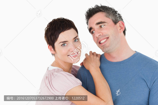 可愛的情侶合影