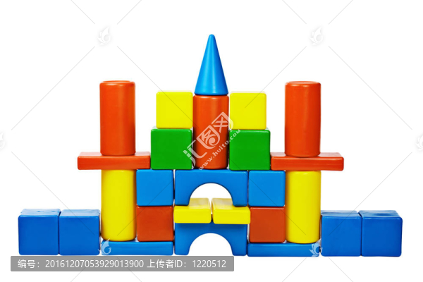 城堡是建立在彩色玩具積木