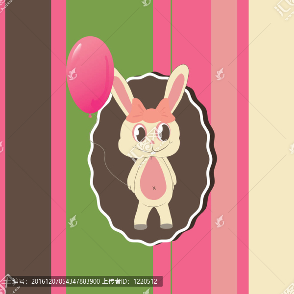 可愛小兔賀卡