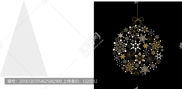 由金色雪花制成的圣誕球