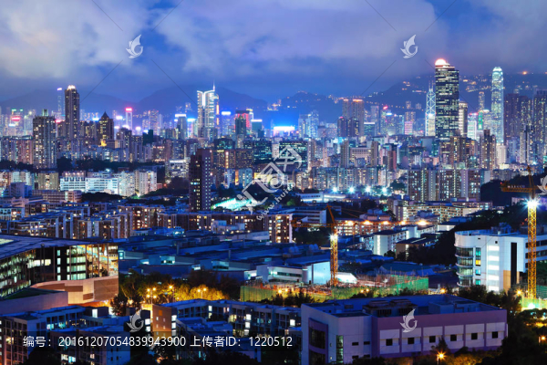 香港市中心的夜晚