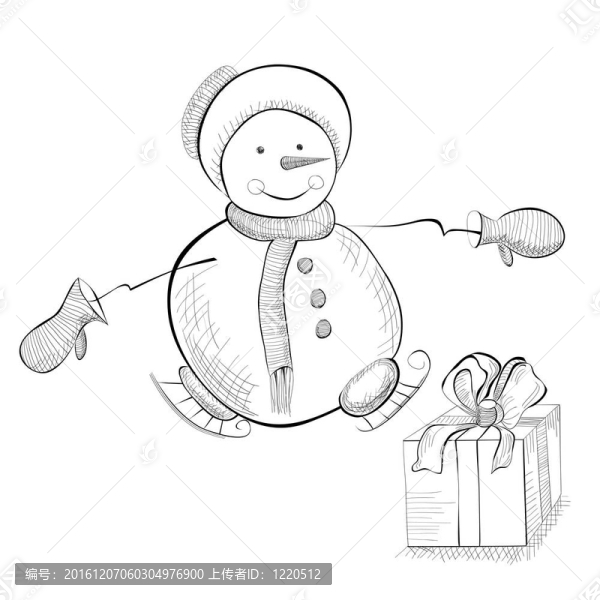 雪人圣誕卡片