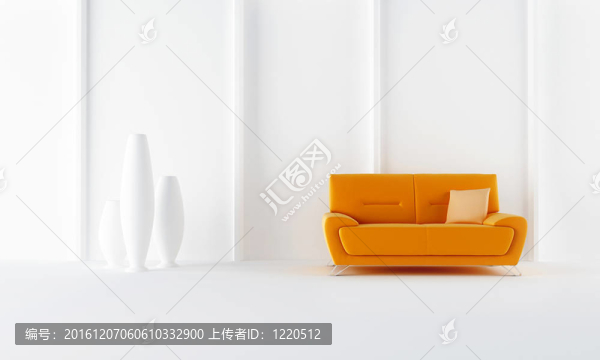 橙色的現(xiàn)代風(fēng)格的沙發(fā)