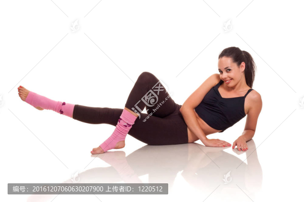 小女孩做運動