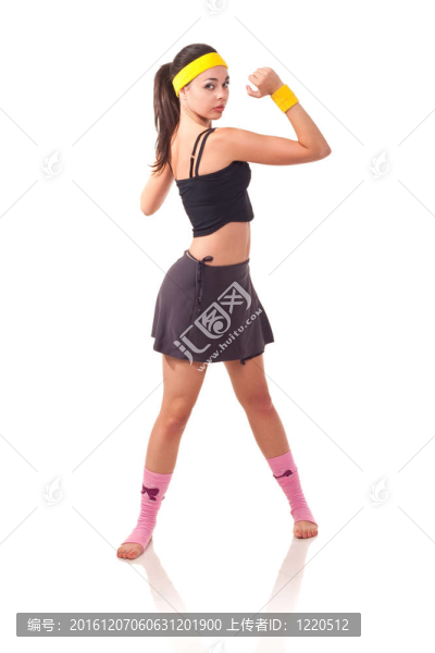 小女孩做運動