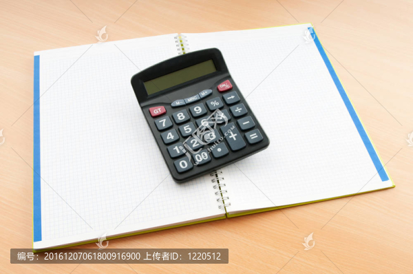 商業(yè)概念與記事本和計算器