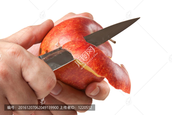 用刀削蘋果