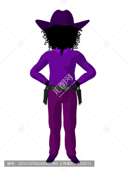 非洲裔美國青少年牛仔插畫