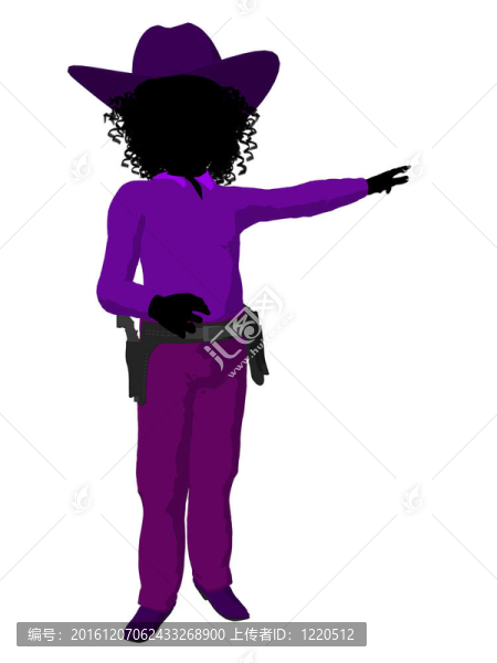 非洲裔美國青少年牛仔插畫