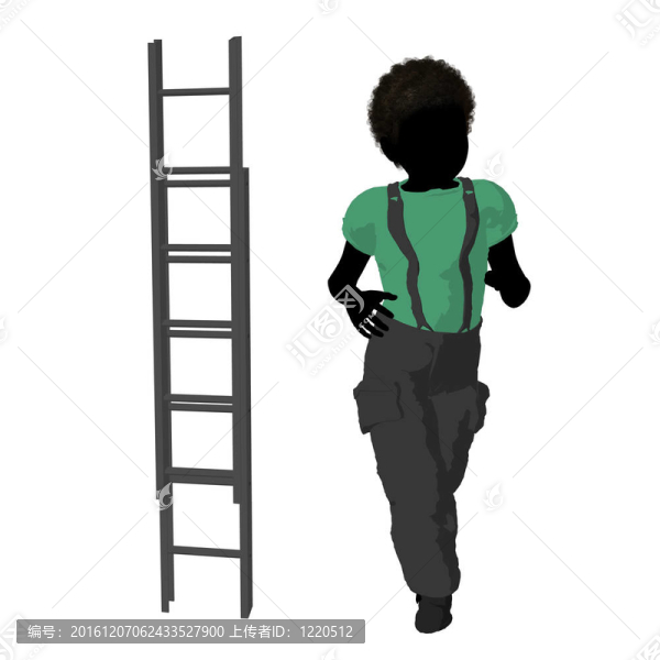 非洲裔美國青少年消防員插圖剪影