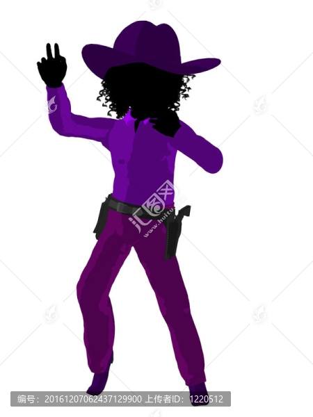 非洲裔美國青少年牛仔插畫