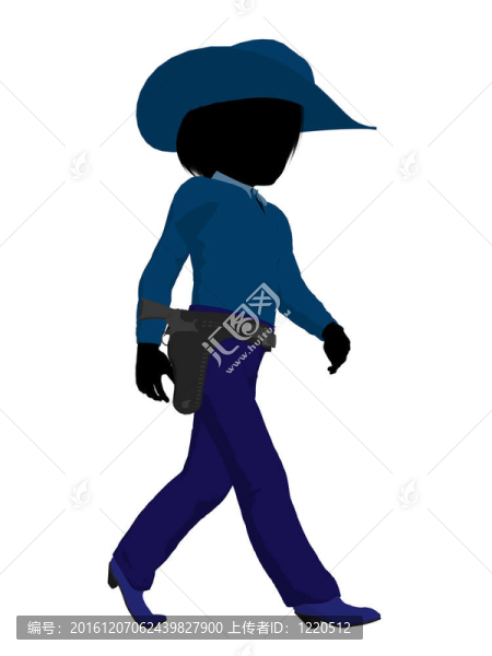 青少年牛仔插畫