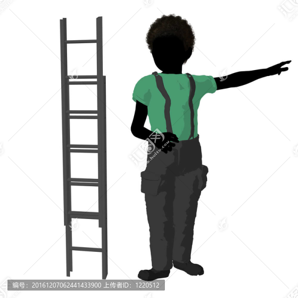 非洲裔美國青少年消防員插圖剪影