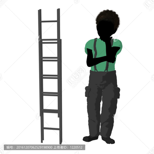 非洲裔美國青少年消防員插圖剪影