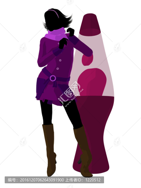 迪斯科女孩剪影插圖