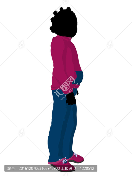 非洲裔青少年城市女性剪影