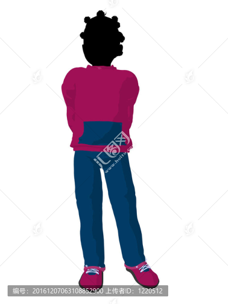 非洲裔青少年城市女性剪影