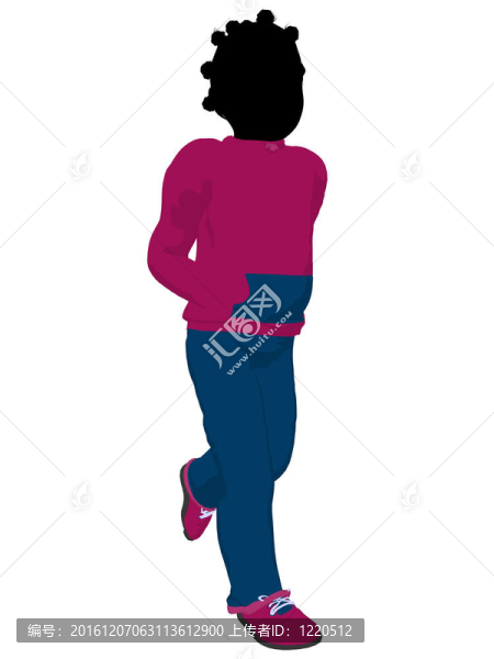 非洲裔青少年城市女性剪影
