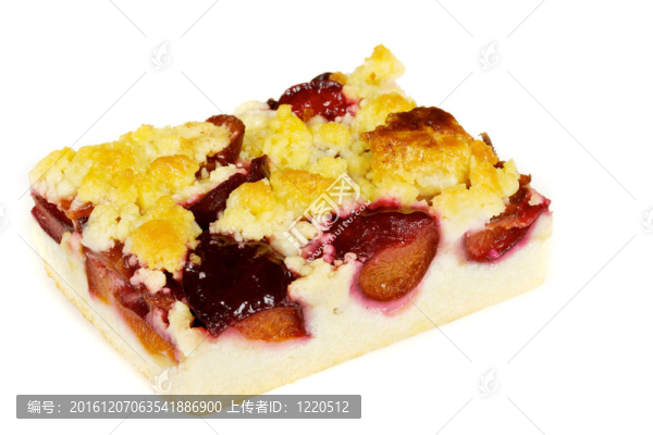 美味的面包蛋糕和李子