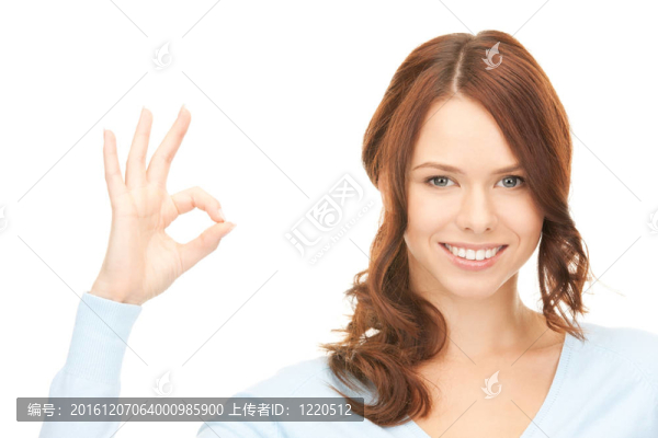 婦女顯示確定標志