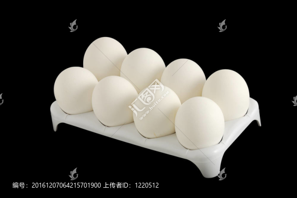 八個白雞蛋在紙箱