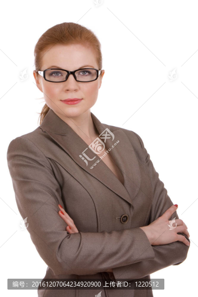一位年輕成功女士戴眼鏡的肖像