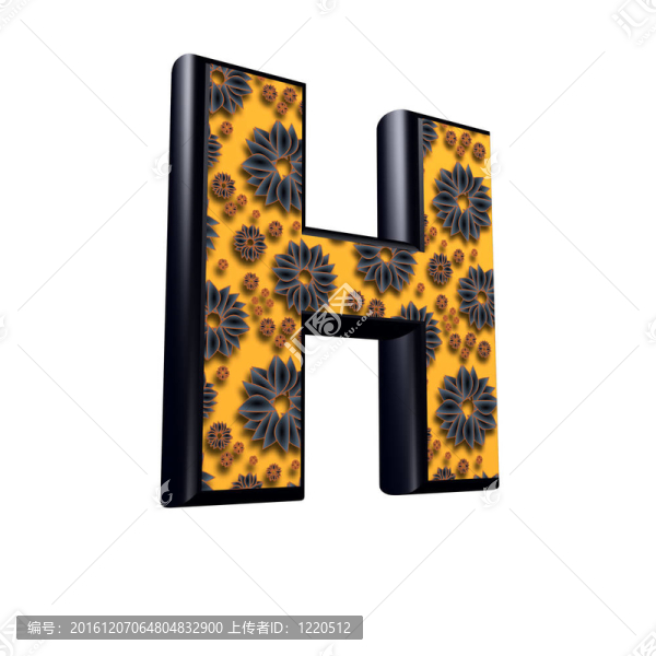 帶有花藝設(shè)計(jì)的3D字母