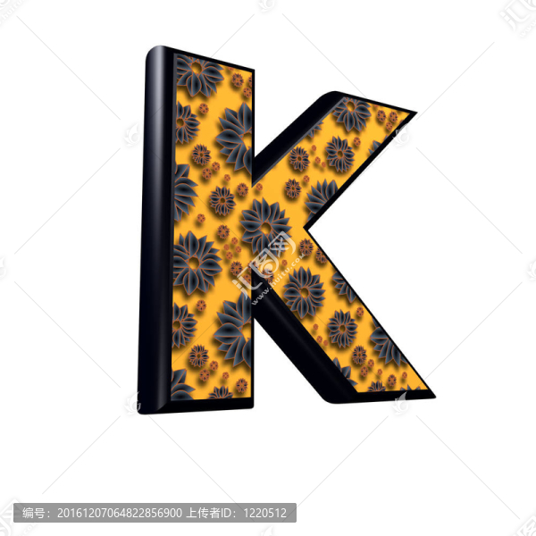 帶花藝設(shè)計的3D字母
