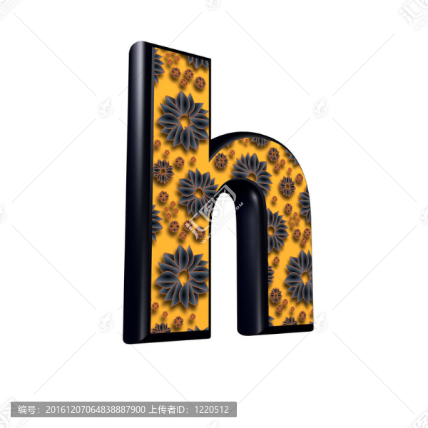 帶有花藝設(shè)計(jì)的3D字母