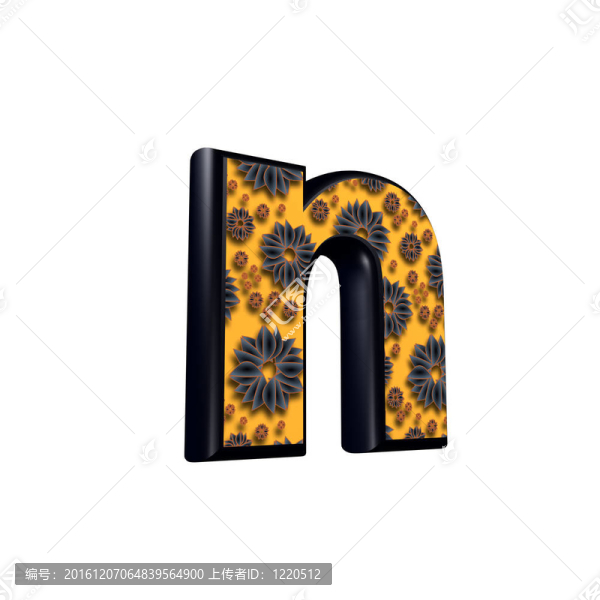 帶有花藝設(shè)計的3D字母