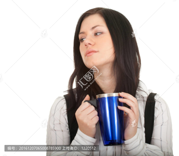 年輕漂亮的女人與大藍杯