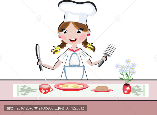 女孩做飯