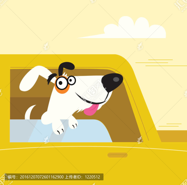 快樂的狗在車里旅行