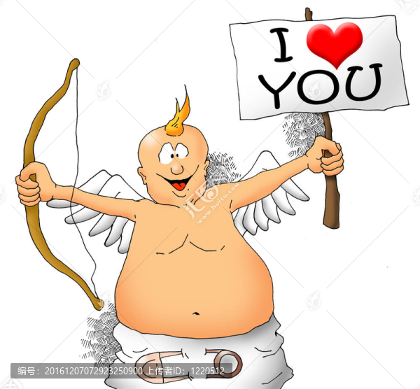 幸福Cupid與弓和標(biāo)志