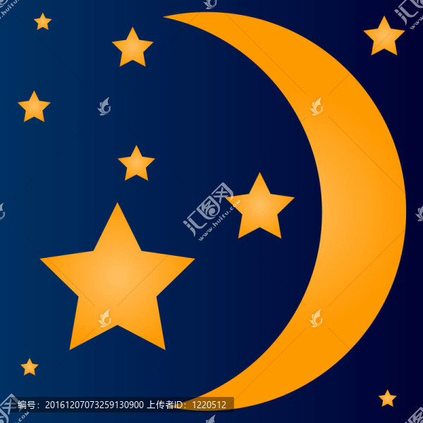 簡(jiǎn)單的新月和星星