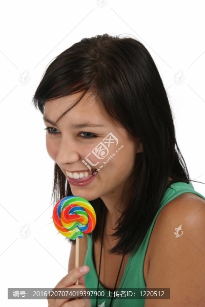 年輕美麗的女人Lollipop
