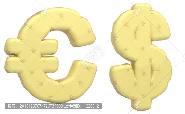 豪華皮革字體歐元和美元符號