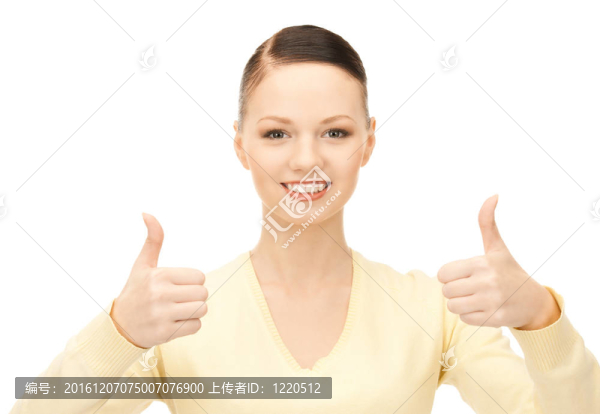 豎起大拇指