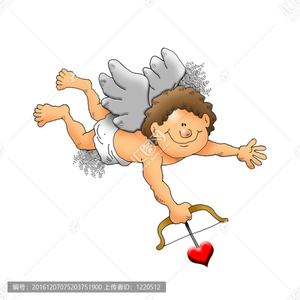 幸福的Cupid弓和箭