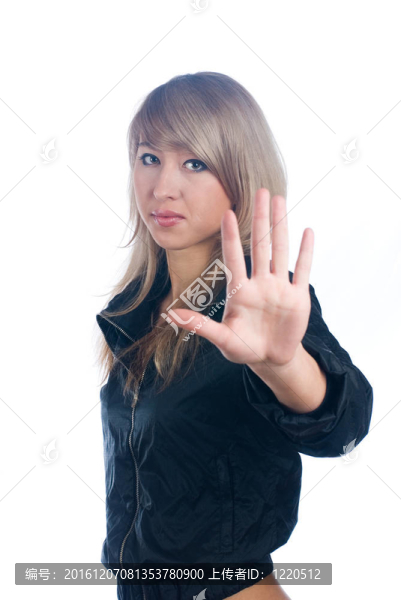 女孩停止手勢