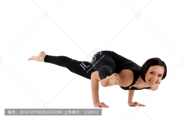 女人的手臂平衡瑜伽-,Eka,Pada,Koundiyanasana
