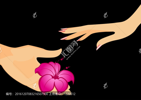 男人的手給了花