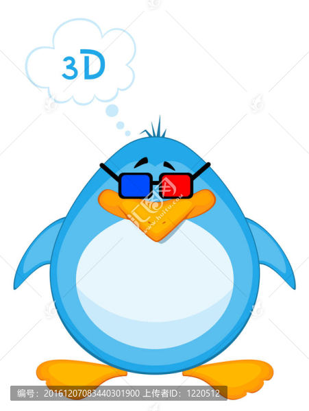 卡通企鵝3D眼鏡