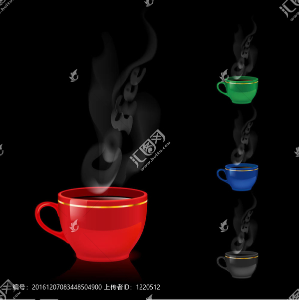 色咖啡杯。