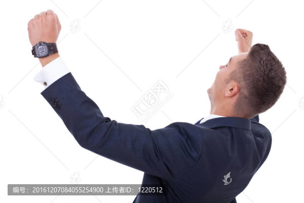幸福成功的手勢(shì)的生意人