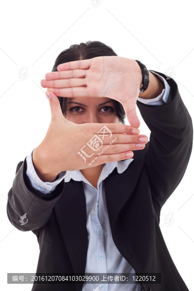 商業(yè)婦女看通過手框架