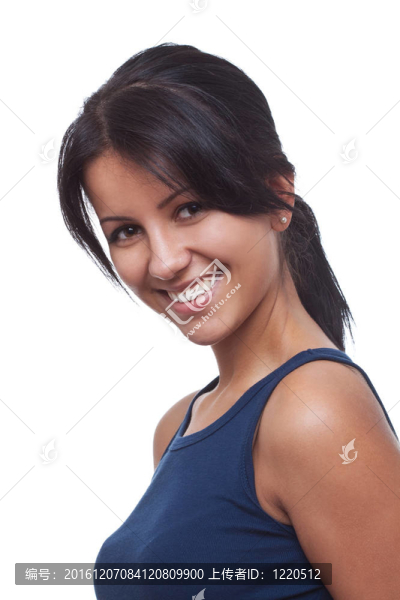 美麗的婦人微笑著