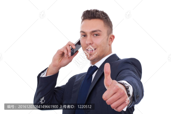 生意人做一個(gè)豎起大拇指的手勢(shì)