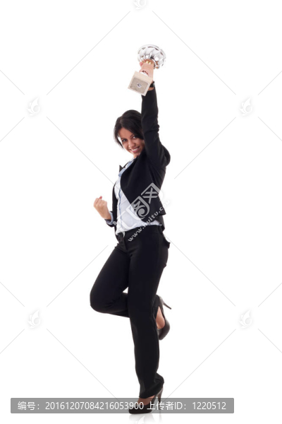 興奮的年輕商業(yè)女性獲勝