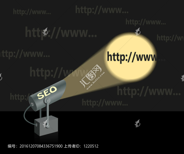 SEO的探照燈。搜索優(yōu)化概念。